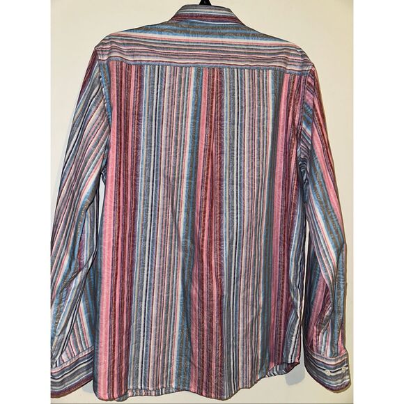 Williams & Kent long-sleeve button-down shirt with a colorful striped and paisle - Picture 2 of 4